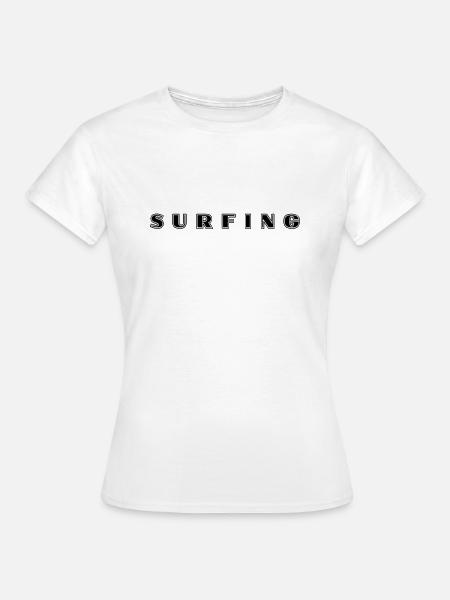 Surfen Schriftzug - Frauen T-Shirt - Weiß