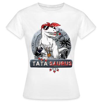 Tata Dinosaure Jurassique Meilleur Tatie - T-shirt Femme - blanc - Devant - AI Model Female 172 dark (172cm)