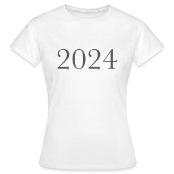 2024 - Women's T-Shirt - white - Front - AI Model Female 172 dark (172cm)