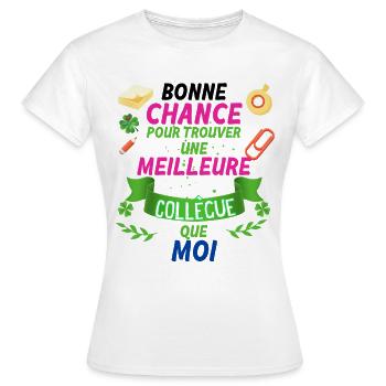 Collègue Femme Départ Humour Amie Femme - T-shirt Femme - blanc - Devant - AI Model Female 172 dark (172cm)