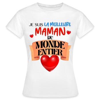 Meilleure Maman Du Monde Entier Femme - T-shirt Femme - blanc - Devant - AI Model Female 172 dark (172cm)