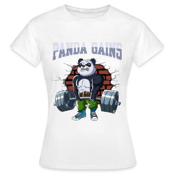 Fitness Training Pompes Panda Deadlift Fitness - T-shirt Femme - blanc - Devant - AI Model Female 172 dark (172cm)