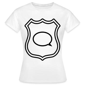 Bulle de parole Armoiries Communication - T-shirt Femme - blanc - Devant - AI Model Female 172 dark (172cm)