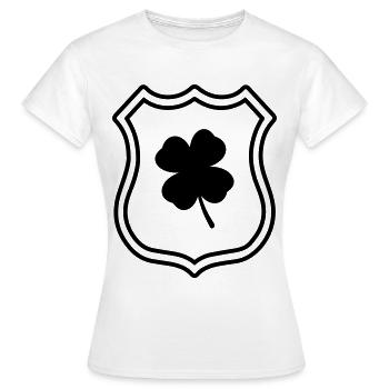 Armoiries du trèfle - T-shirt Femme - blanc - Devant - AI Model Female 172 dark (172cm)