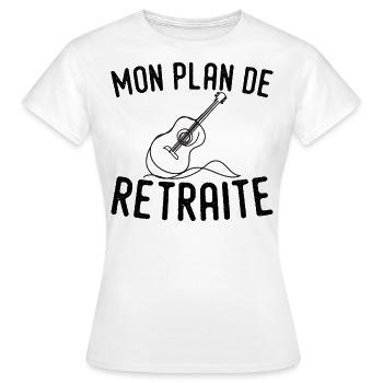Mon Plan de Retraite la Guitare - Cadeau Guitare - T-shirt Femme - blanc - Devant - AI Model Female 172 dark (172cm)