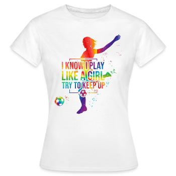 Des jeux comme des filles de football - T-shirt Femme - blanc - Devant - AI Model Female 172 dark (172cm)