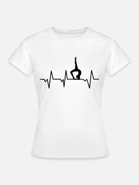 Yoga Herzschlag - Frauen T-Shirt - Weiß