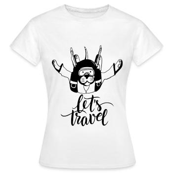 Chien parachutiste - T-shirt Femme - blanc - Devant - AI Model Female 172 dark (172cm)