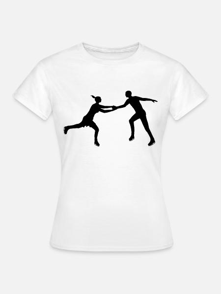 Eiskunstlauf Paar im Einklang - Frauen T-Shirt - Weiß