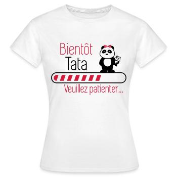 Bientôt tata - Future tante - T-shirt Femme - blanc - Devant - AI Model Female 172 dark (172cm)