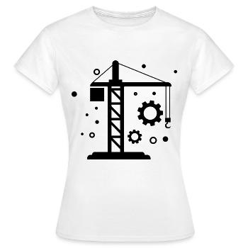 Kran - Baustelle Container Umschlag Logistik - Frauen T-Shirt - Weiß - Vorne - AI Model Female 172 dark (172cm)