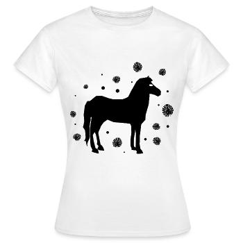 Equitation équitation Étalon Ross - T-shirt Femme - blanc - Devant - AI Model Female 172 dark (172cm)