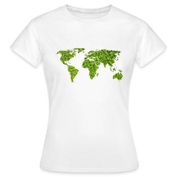 Green World Map - Frauen T-Shirt - Weiß - Vorne - AI Model Female 172 dark (172cm)