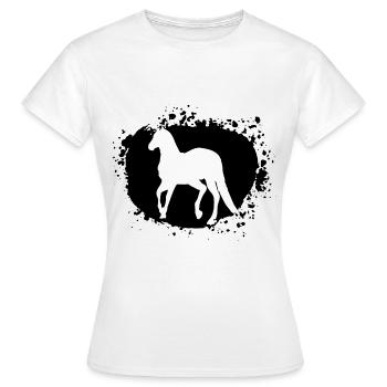 Pferd Hengst Ross Reitsport - Frauen T-Shirt - Weiß - Vorne - AI Model Female 172 dark (172cm)