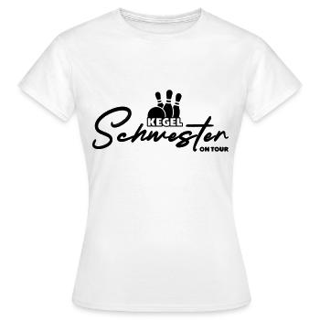Kegelschwester on Tour - Frauen T-Shirt - Weiß - Vorne - AI Model Female 172 dark (172cm)