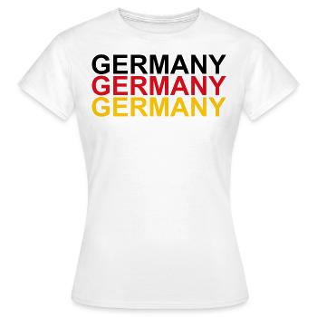 Deutsche Flagge - Frauen T-Shirt - Weiß - Vorne - AI Model Female 172 dark (172cm)