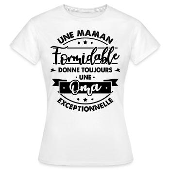 Maman formidable donne Oma Exceptionnelle - T-shirt Femme - blanc - Devant - AI Model Female 172 dark (172cm)