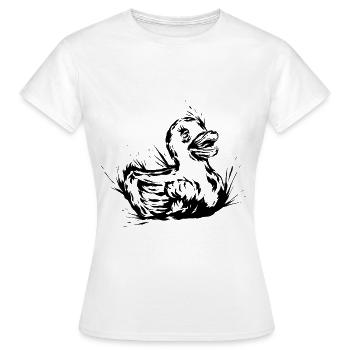 Canard en plastique - T-shirt Femme - blanc - Devant - AI Model Female 172 dark (172cm)