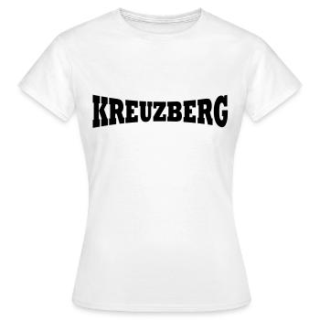 Kreuzberg Schriftzug - Frauen T-Shirt - Weiß - Vorne - AI Model Female 172 dark (172cm)