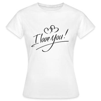 I love you - Women's T-Shirt - white - Front - AI Model Female 172 dark (172cm)
