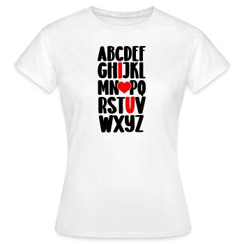 Alphabet, ich liebe dich - Frauen T-Shirt - Weiß - Vorne - AI Model Female 172 dark (172cm)