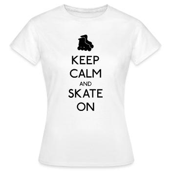 Keep Calm skate on - T-shirt Femme - blanc - Devant - AI Model Female 172 dark (172cm)