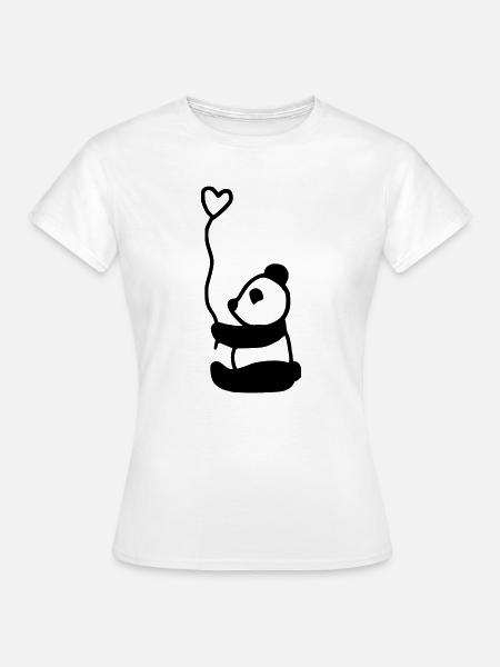 süßer Panda voller Liebe - Frauen T-Shirt - Weiß