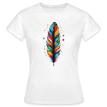 Feather - Women's T-Shirt - white - Front - AI Model Female 172 dark (172cm)