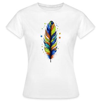 Feather - Women's T-Shirt - white - Front - AI Model Female 172 dark (172cm)