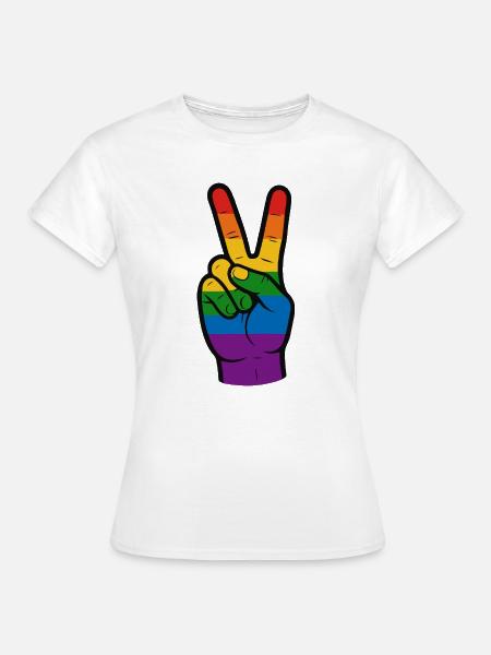 Peace & LGBTQ+ - Frauen T-Shirt - Weiß