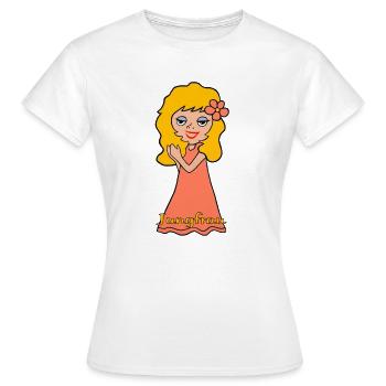 Sternzeichen Jungfrau Cartoon Blumenkind - Frauen T-Shirt - Weiß - Vorne - AI Model Female 172 dark (172cm)