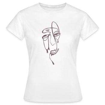 Portrait des Lignes de Déchirure - T-shirt Femme - blanc - Devant - AI Model Female 172 dark (172cm)