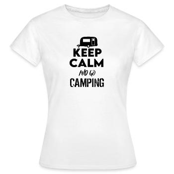 Keep Calm Camping Campen Campingbus Caravan - T-shirt Femme - blanc - Devant - AI Model Female 172 dark (172cm)