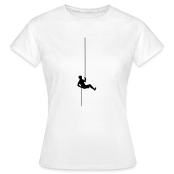 Kletterer Silhouette abseilen klettern T-Shirts - Frauen T-Shirt - Weiß - Vorne - AI Model Female 172 dark (172cm)