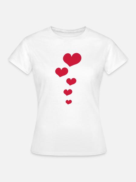 herzen - Frauen T-Shirt - Weiß