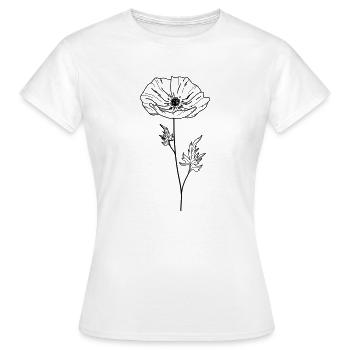 Mohn Blume 13 Zeichenfläche 5 - Frauen T-Shirt - Weiß - Vorne - AI Model Female 172 dark (172cm)