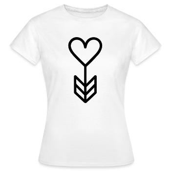 Herz-Pfeil - Frauen T-Shirt - Weiß - Vorne - AI Model Female 172 dark (172cm)