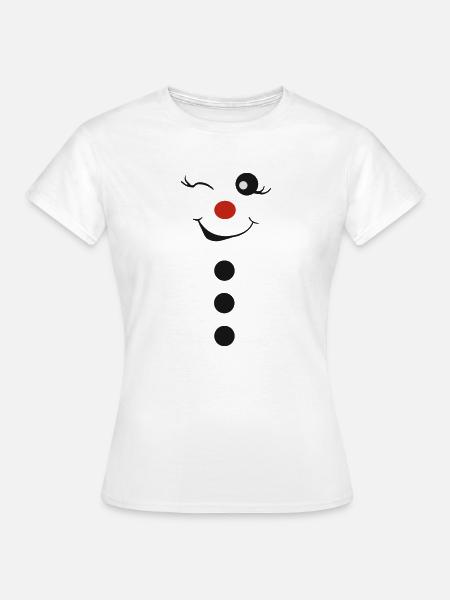 Lächelnder Schneemann - Frauen T-Shirt - Weiß