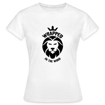 Wrapped in the word! - Frauen T-Shirt - Weiß - Vorne - AI Model Female 172 dark (172cm)