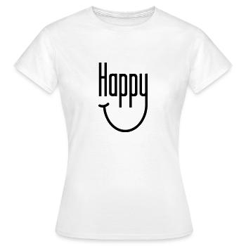 Sourire heureux - T-shirt Femme - blanc - Devant - AI Model Female 172 dark (172cm)