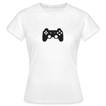 Schwarzer Spielkonsolen Controller Geschenk Idee - Frauen T-Shirt - Weiß - Vorne - AI Model Female 172 dark (172cm)