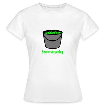 Serviervorschlag - Frauen T-Shirt - Weiß - Vorne - AI Model Female 172 dark (172cm)