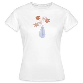 Fleurs en vase - T-shirt Femme - blanc - Devant - AI Model Female 172 dark (172cm)