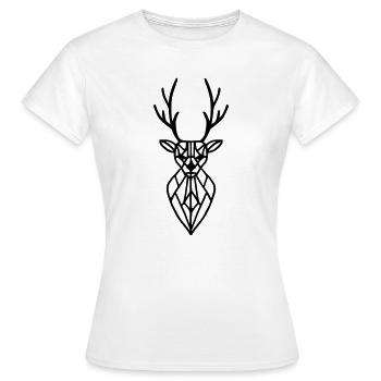 Hirschkopf - Frauen T-Shirt - Weiß - Vorne - AI Model Female 172 dark (172cm)
