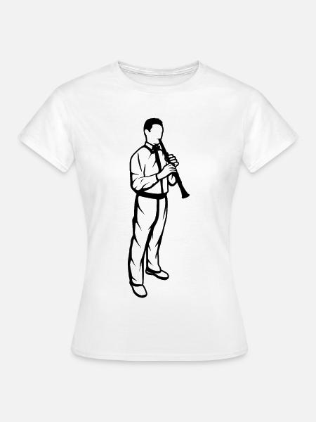 Klarinettenspieler Junge - Frauen T-Shirt - Weiß