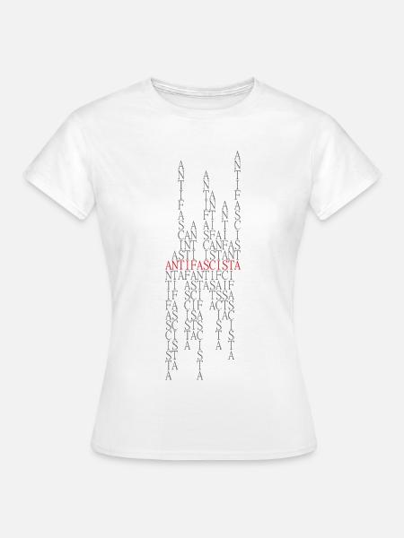 Antifascista Typo Collage rot/grau - Frauen T-Shirt - Weiß
