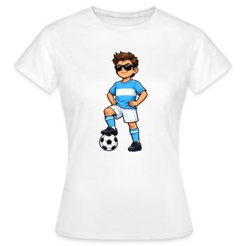Soccer Boy Fan d’Argentine Drapeau argentin - T-shirt Femme - blanc - Devant - AI Model Female 172 dark (172cm)