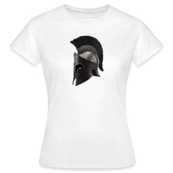 Rostiger Kriegerhelm mit schwarzer Feder - Frauen T-Shirt - Weiß - Vorne - AI Model Female 172 dark (172cm)