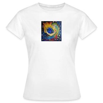 Erdenhüterin im Farbenzauber - Frauen T-Shirt - Weiß - Vorne - AI Model Female 172 dark (172cm)