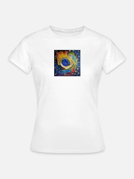Erdenhüterin im Farbenzauber - Frauen T-Shirt - Weiß